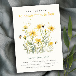 Invitación Mamá De Flor Silvestre Amarilla Para Ser Un Baby S