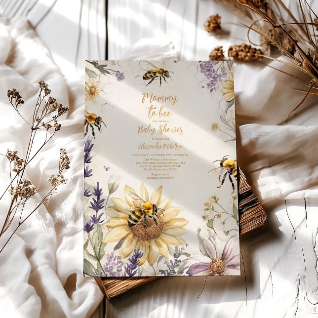 Invitación Mamá de la cosecha para ser Baby Shower floral ama (Subido por el creador)