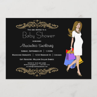 Invitación Mamá De La Tienda De Impresión De Estilo Negro Y L