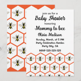 Invitación Mamá de miel abeja honeycomb para ser Baby Shower