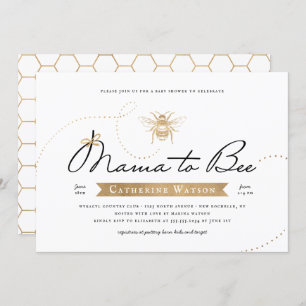 Invitación Mamá de oro se va a Baby Shower