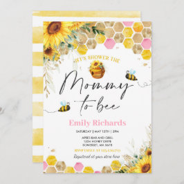 Invitación Mamá Del Girasol De La Abeja De La Miel