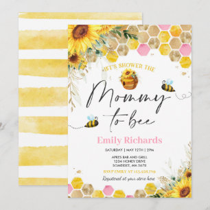 Invitación Mamá Del Girasol De La Abeja De La Miel