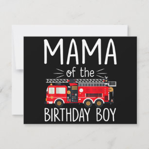 Invitación Mamá del niño cumpleaños bombero camión bombero Fa