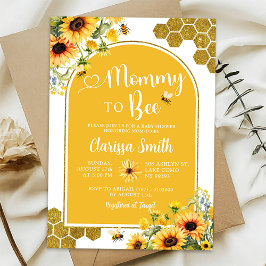 Invitación Mamá del oro del girasol se va a Baby Shower