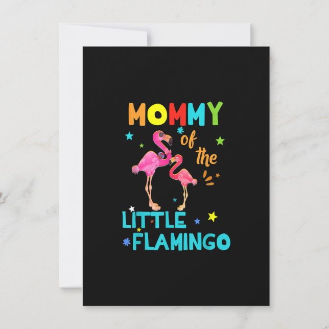 Invitación Mamá Del Pequeño Flamingo Camisetas De Familia Mam (Anverso)