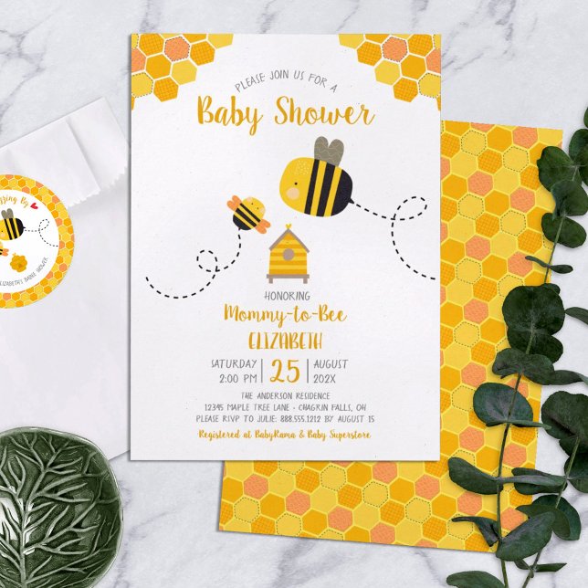 Invitación Mamá dulce y linda para comprar Baby Shower Bumble (Subido por el creador)