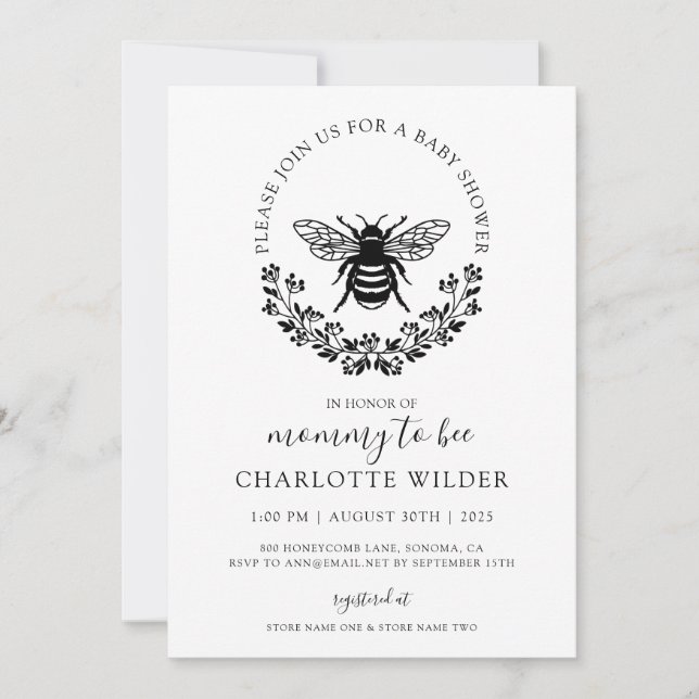 Invitación Mamá Elegante Para Ser Baby Shower (Anverso)