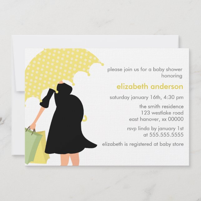 Invitación Mamá embarazada Baby Shower {amarillo} (Anverso)