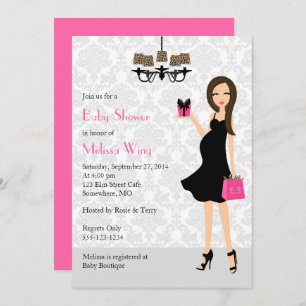 Invitación Mamá embarazada Baby Shower de las rosas fuertes