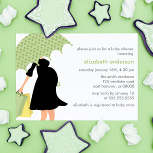 Invitación Mamá embarazada Baby Shower {green}