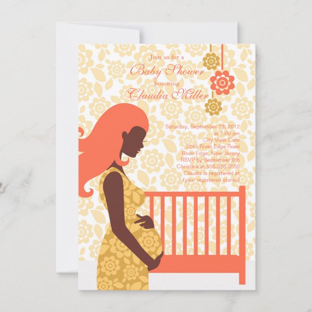 Invitación Mamá embarazada moderna elegante Baby Shower (Anverso)