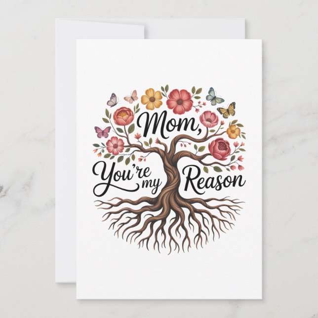 Invitación Mamá, eres mi razón (Anverso)