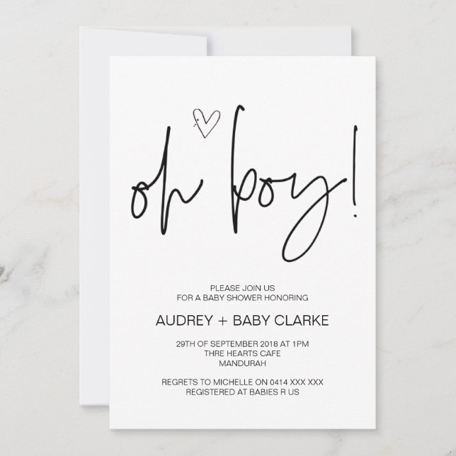 Invitación Mamá Fiesta de Baby Shower muy amable (Anverso)