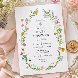 Invitación Mamá Flor Silvestre para la Ducha de Bebé Abeja