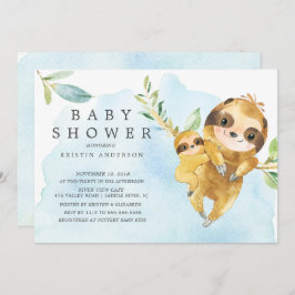 Invitación Mamá linda con el Baby Shower de Baby Sloth