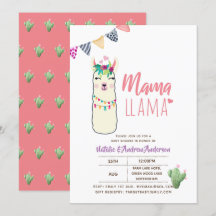 Mama Llama Baby Shower Fiesta Cacti Cute Chicas
