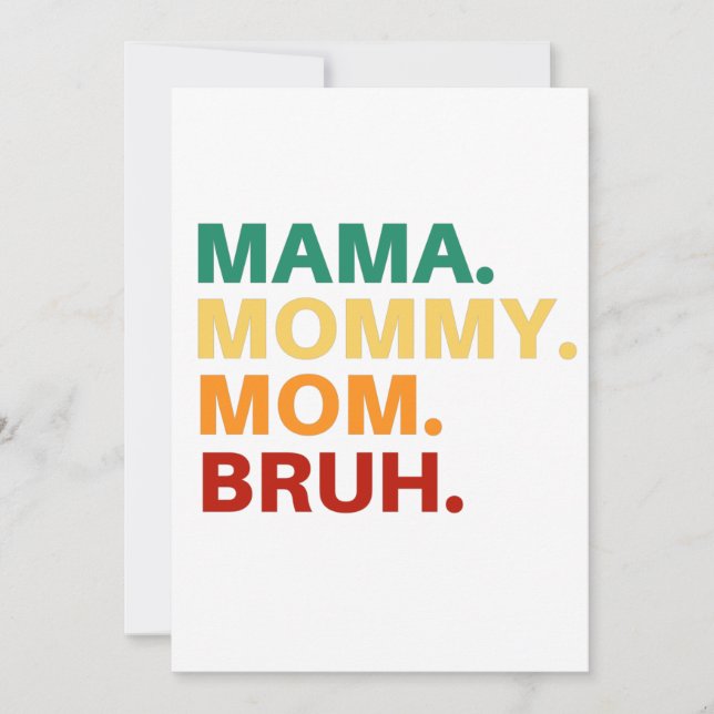 Invitación Mamá mamá bruh (Anverso)