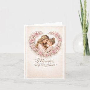 Invitación Mamá — Mi Primer Hogar Flores de Madre e Hija