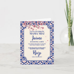 Invitación Mama Mia Baby Shower Flor de Cerezo