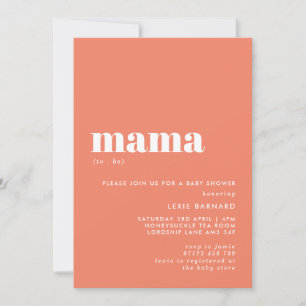 Invitación Mamá minimalista Será Baby Shower Rosa Salmón