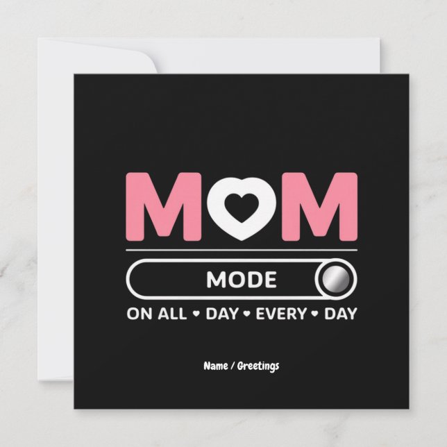 Invitación Mama Mode All Day Every Day (Anverso)