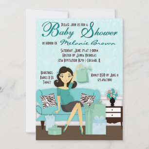 Invitación Mamá moderna de Moda con regalos Invitan Baby Show