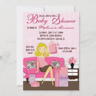 Invitación Mamá moderna de Moda con regalos Invitan Baby Show