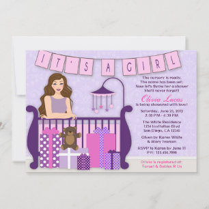 Invitación Mamá moderna en guardería invitan a Baby Shower
