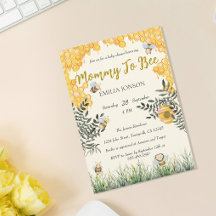 Mamá Neutral de Abeja Cumpleacuarios de Acuarela p
