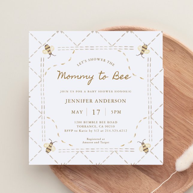 Invitación Mamá Para Abejar A La Miel Baby Shower (Subido por el creador)