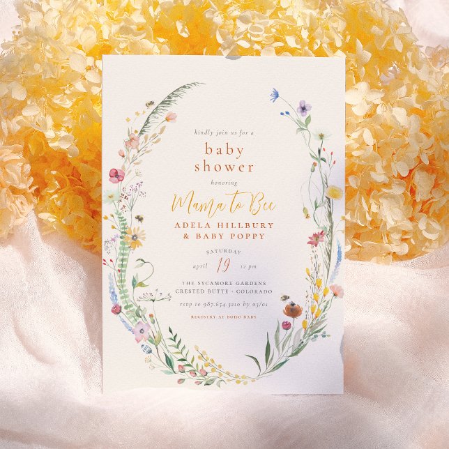 Invitación Mamá Para Adherirse A La Moda De Boho Flor Silvest (Subido por el creador)