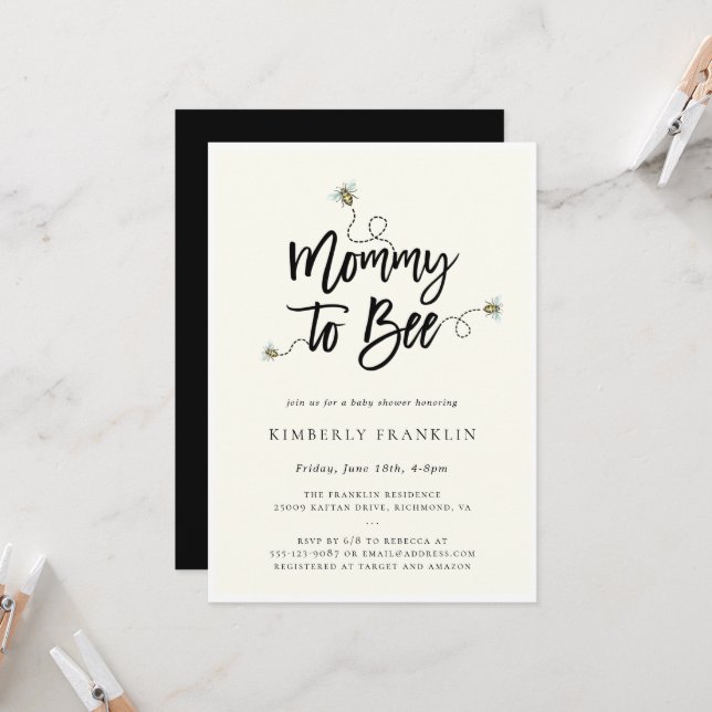 Invitación Mamá Para Adquirir Baby Shower (Anverso/Reverso In Situ)