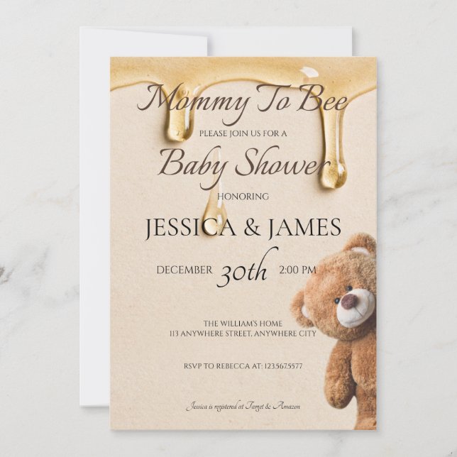 Invitación Mamá Para Adquirir Baby Shower (Anverso)
