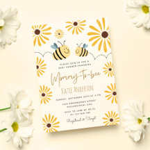 Mamá para ser Baby Shower de abeja amarilla y gira