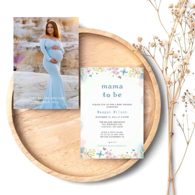 Invitación Mamá Para Ser Flor Silvestre Neutral Baby Shower (Subido por el creador)