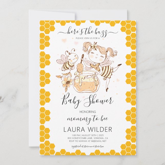 Invitación Mamá Para Ser Tema Watercolor Baby Shower (Anverso)