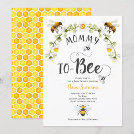 Invitación Mamá por venir, Bee Baby Shower