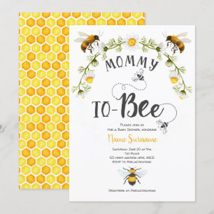 Invitación Mamá por venir, Bee Baby Shower