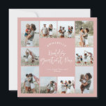 Invitación Mamá rosa chic elegante moderno minimalista collag<br><div class="desc">El mejor guión de mamá del mundo elegante moderno minimalista femenino rosa personalizado collage de fotos tarjeta del día de la madre simple líneas limpias.</div>