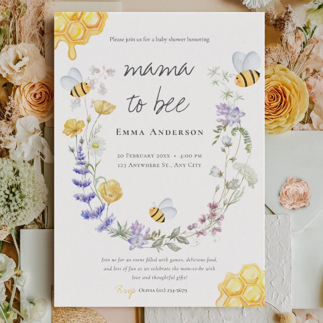 Invitación Mamá rústica para ser flores silvestres Baby Showe (Subido por el creador)