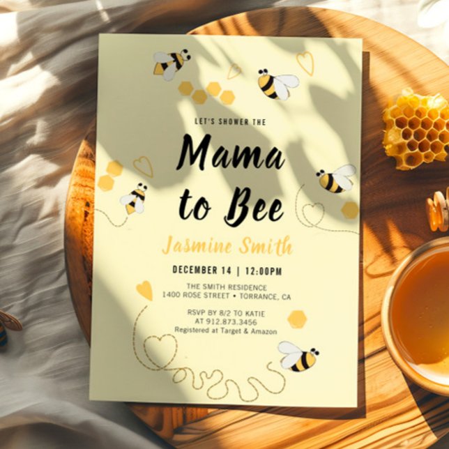 Invitación Mamá se bebe el Baby Shower de la miel amarilla ne (Subido por el creador)