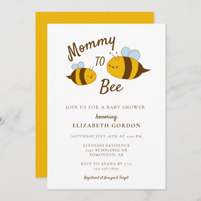 Invitación Mamá se va a adueñar de Baby Shower para eliminar  (Anverso / Reverso)