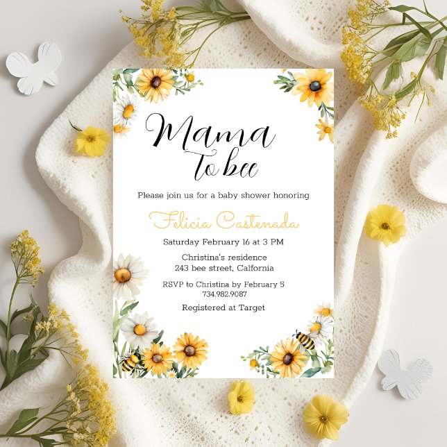 Invitación Mamá se va a adueñar del tema de Baby Shower Bumbl (Subido por el creador)