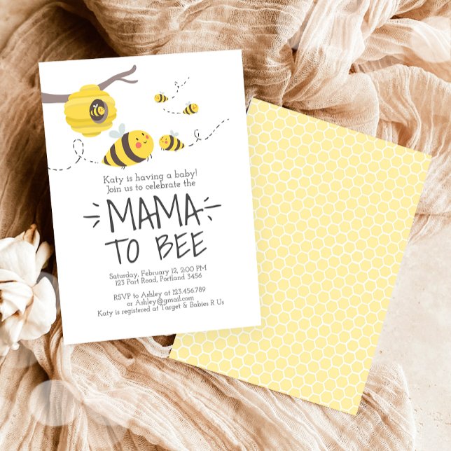 Invitación Mamá se va a llevar un Baby Shower neutral de miel (Subido por el creador)