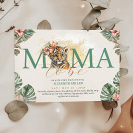 Invitación Mamá Será Tigre, Animal Wild Baby Shower