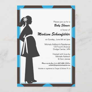 Invitación Mamá Shower Invitations del bebé (azul)