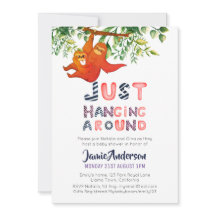 Mama SLOTH Colgando Alrededor Del Niño Azul