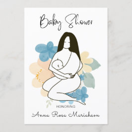 Invitación *~* Mamá sostiene Baby Shower Floral para bebés