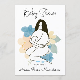 Invitación *~* Mamá sostiene Baby Shower Floral para bebés
